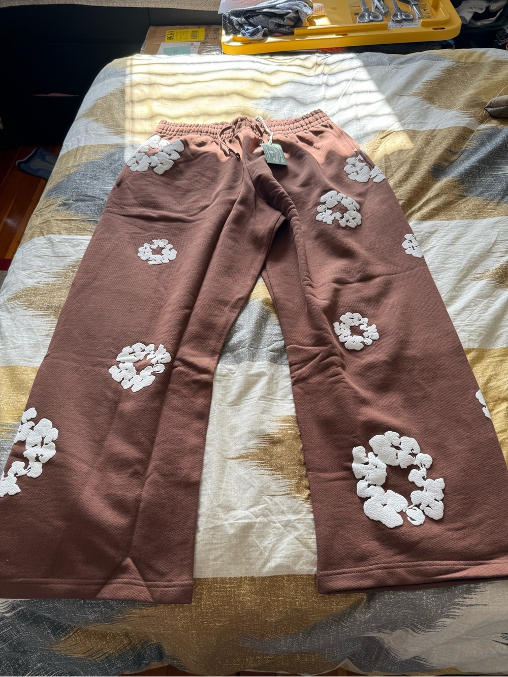 Denim Tears Cotton Wreath Brown Men’s Sweatpants Size XL